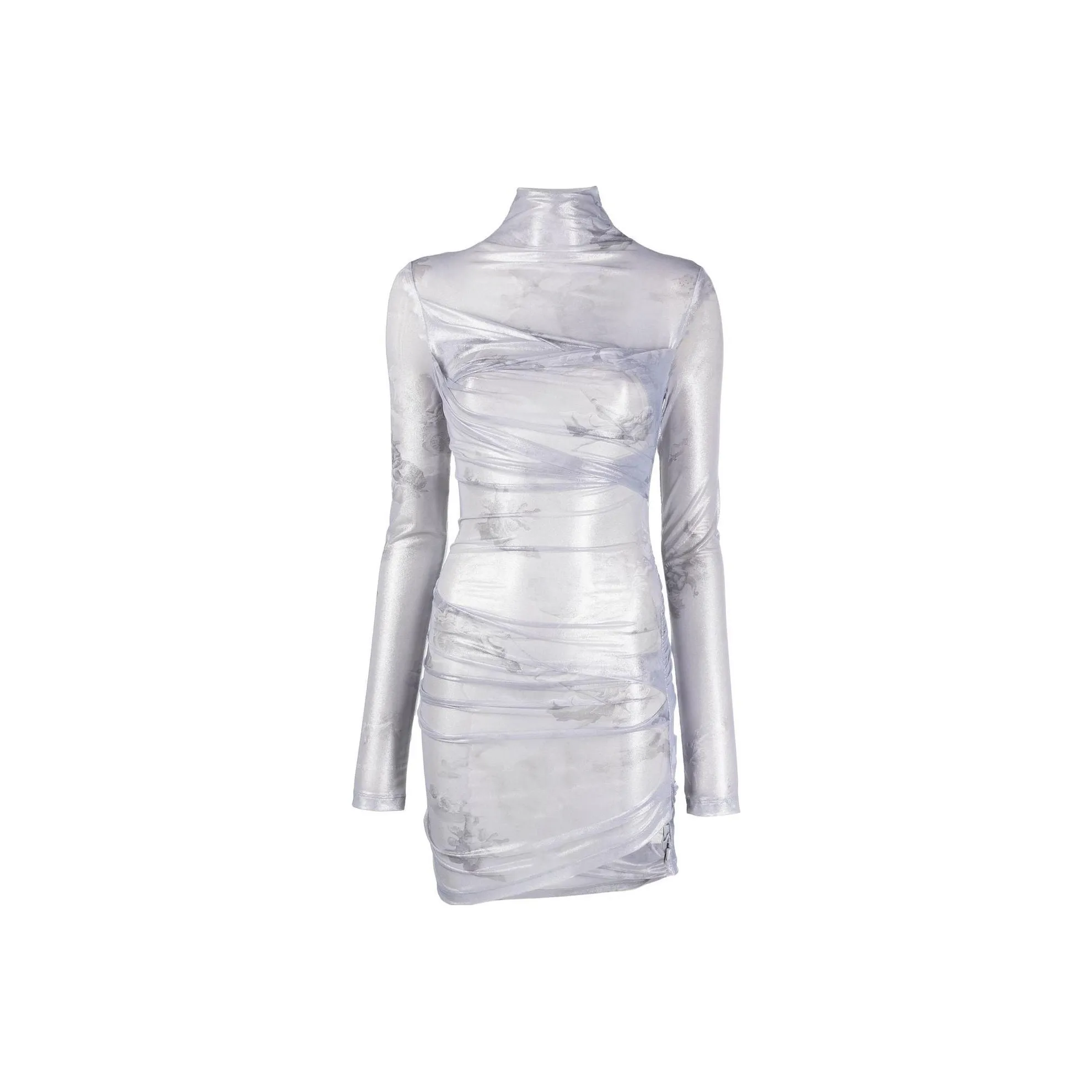 Off Бело-серый Женские Длинные Платья с Рукавами