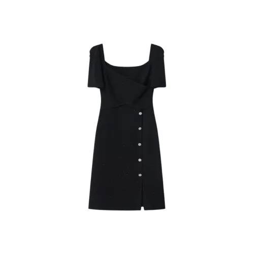 YINER GoodLand Black Женские Короткие Платья с Рукавами