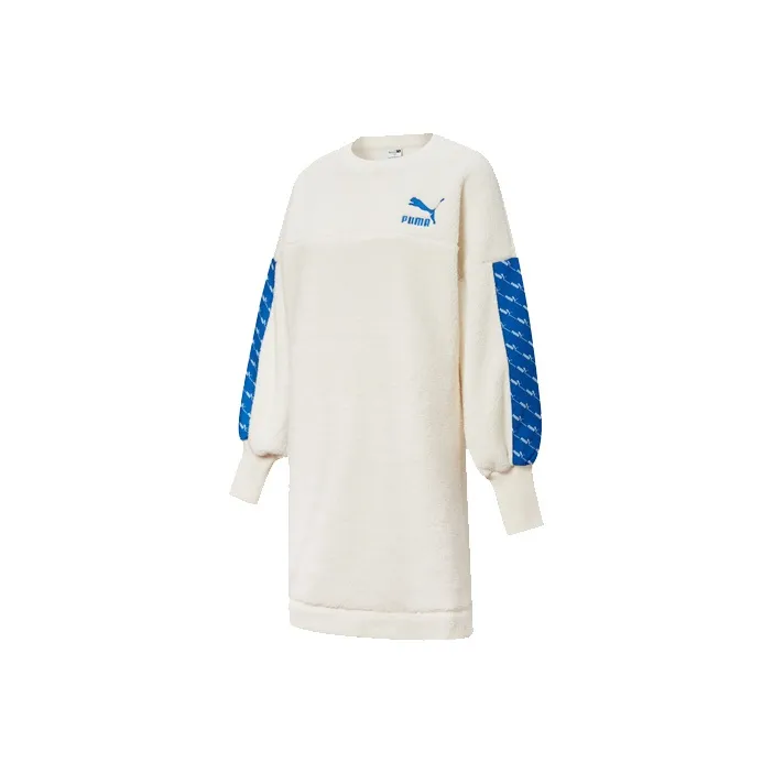 PUMA Экрю Женские Платья с Длинным Рукавом