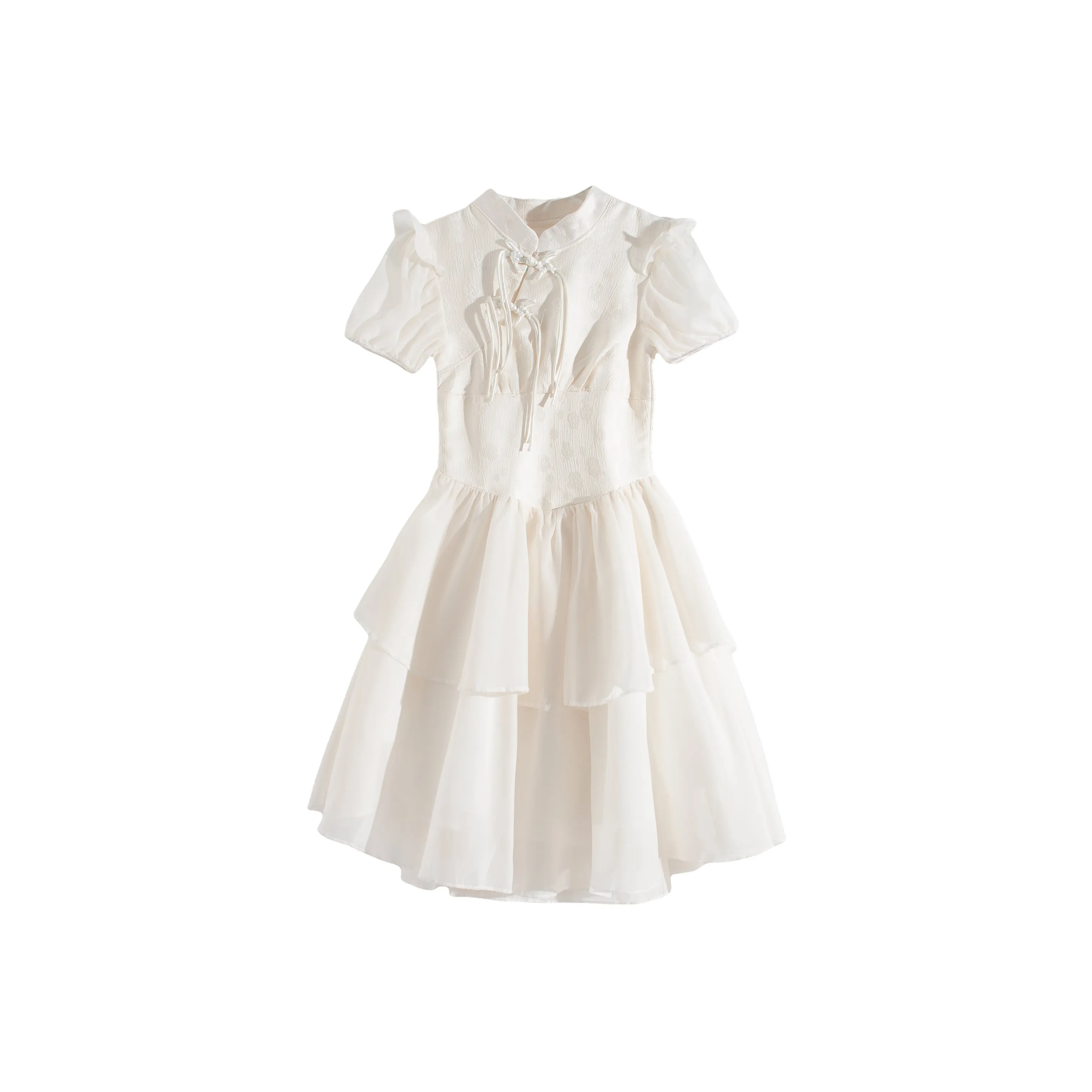 PAVLISOVA Короткое платье с короткими рукавами женское белое