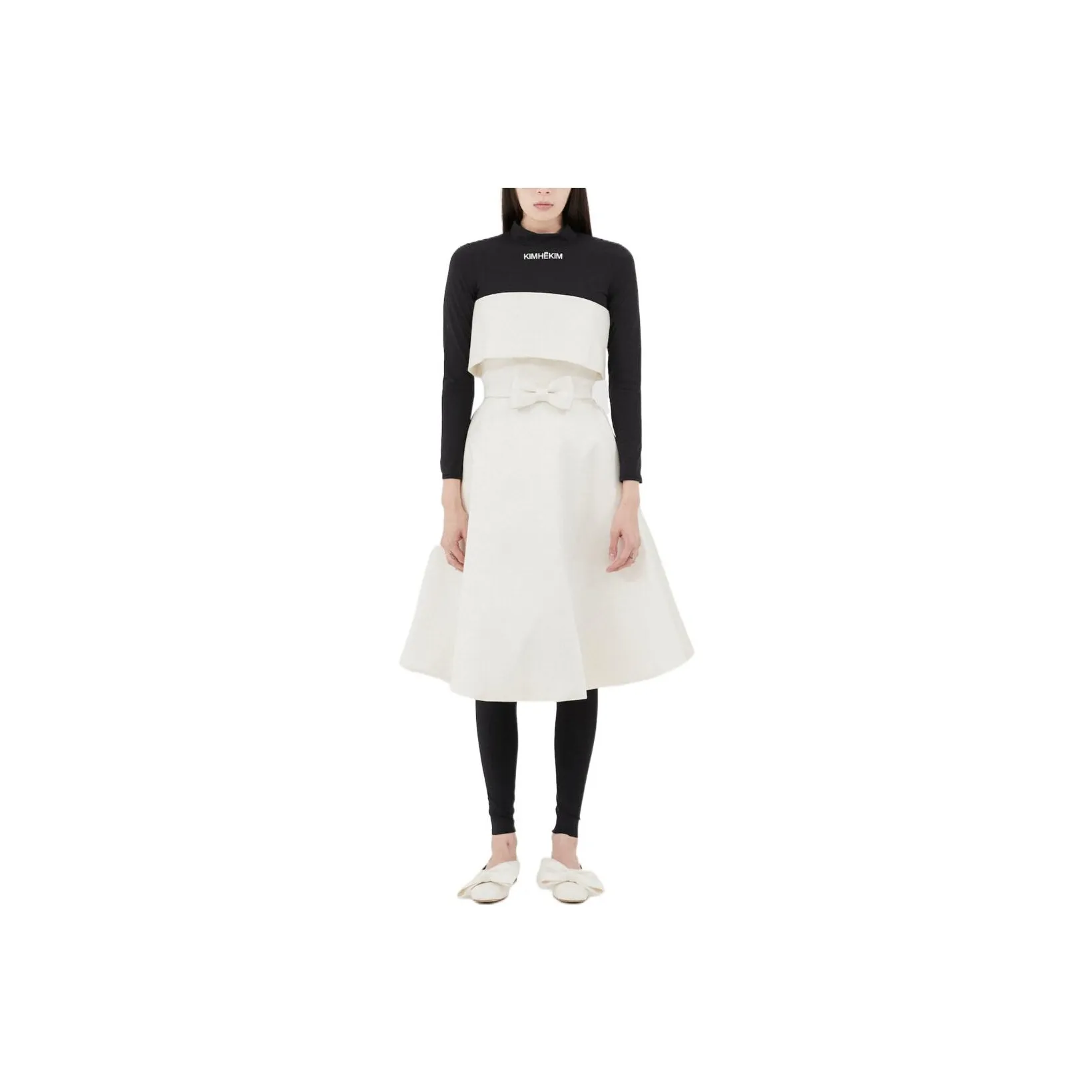 KIMHEKIM Long Sleeved Dresses Women's Black White