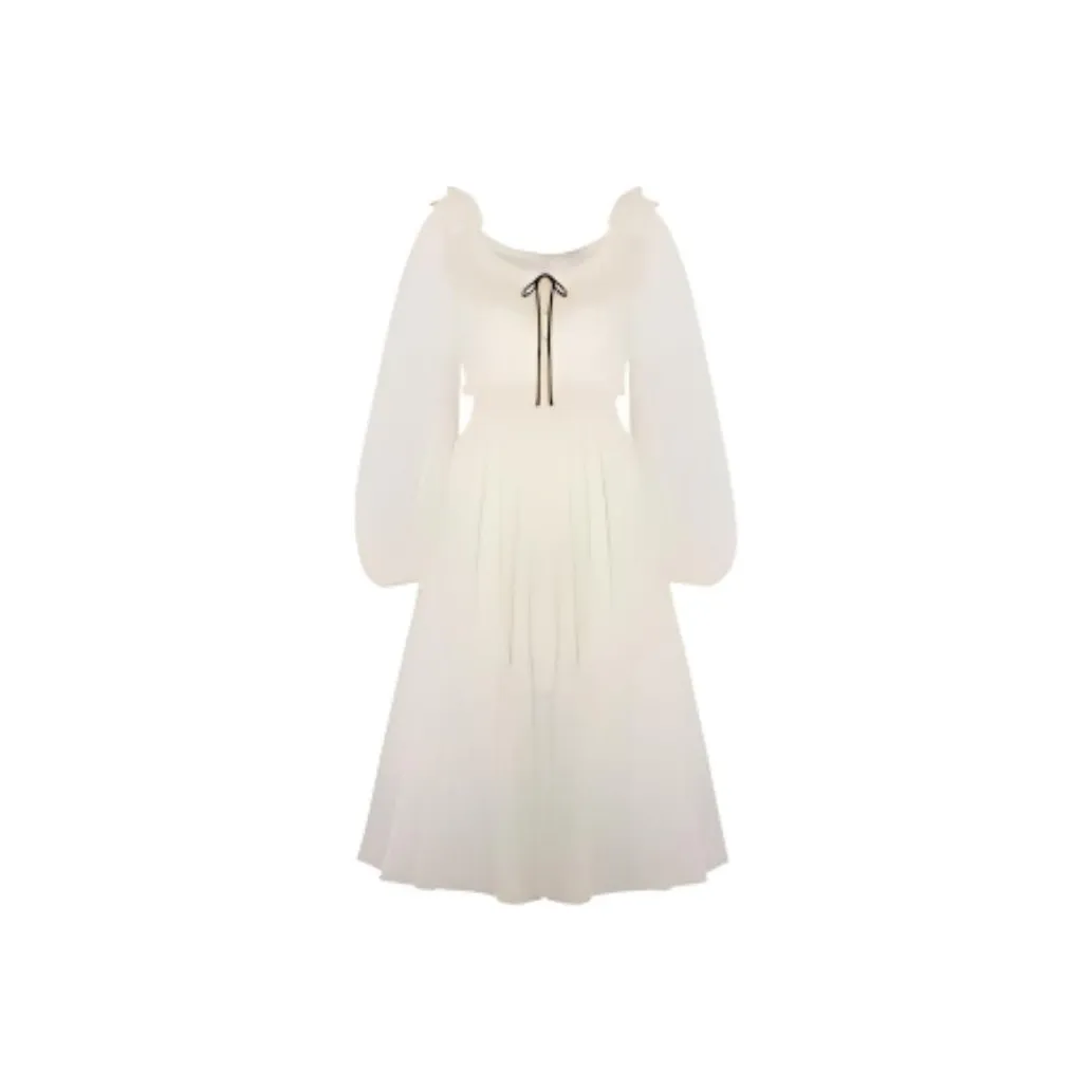 JORYAweekend Длинное платье с длинными рукавами женское кремово-белый