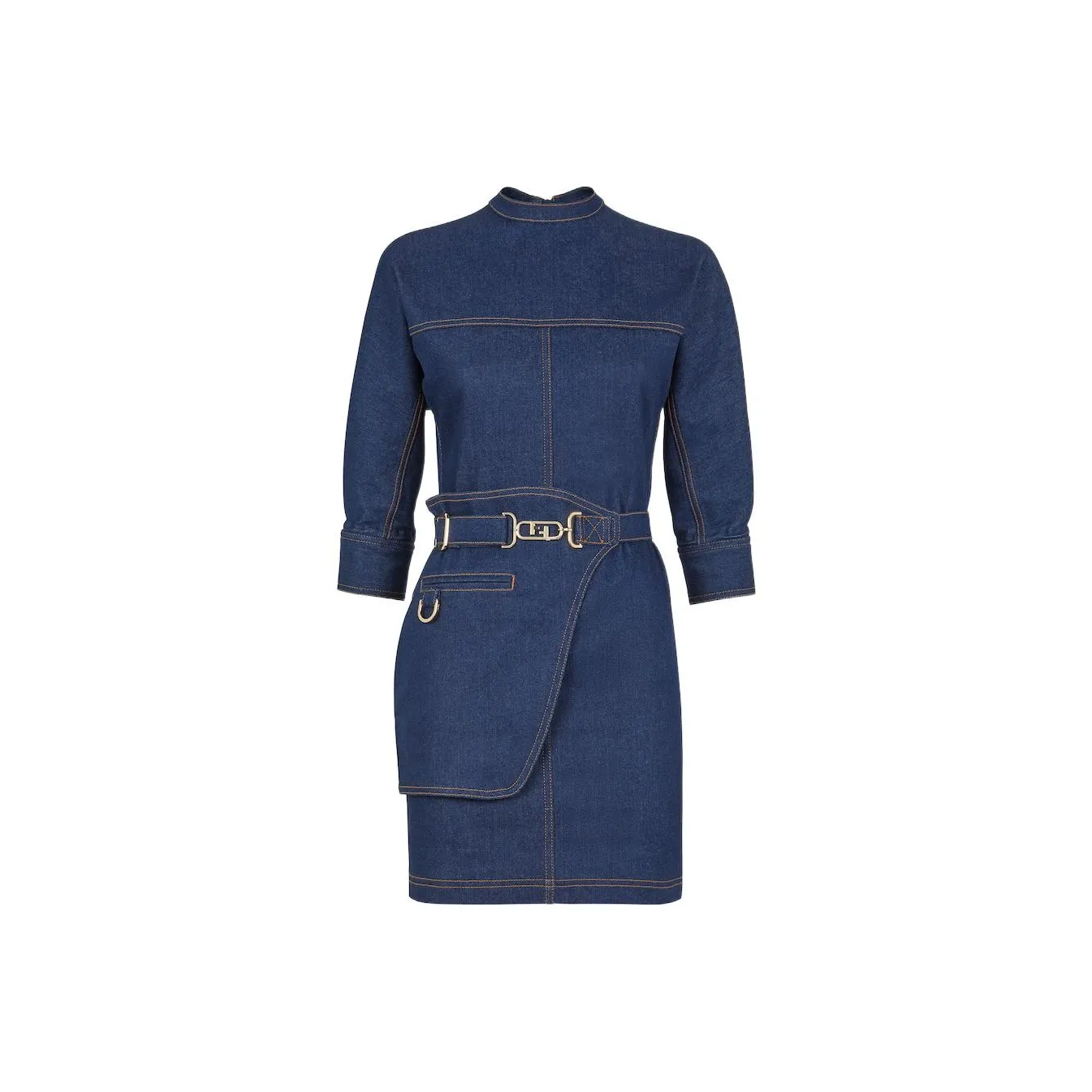 FENDI SS22 Long Sleeved Dresses Women's Blue