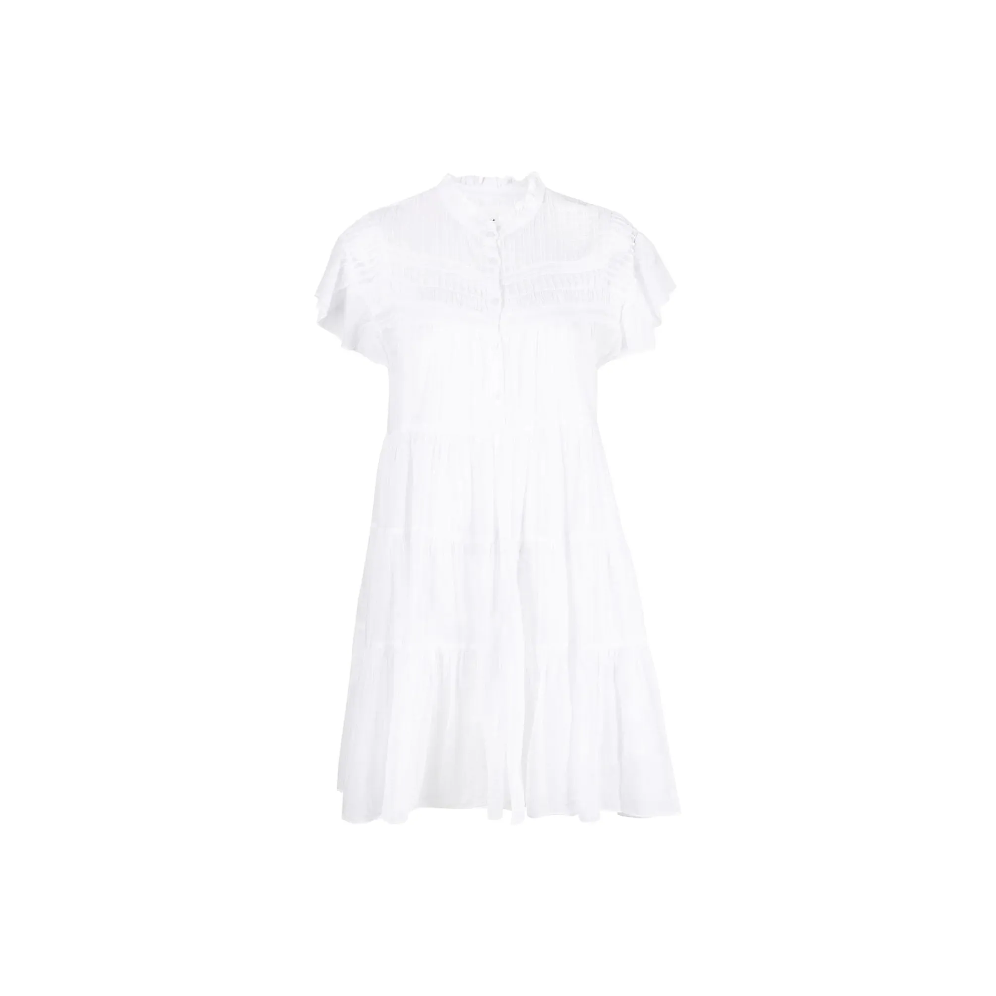 ISABEL MARANT ETOILE Белое Женское Короткое Платье с Рукавами