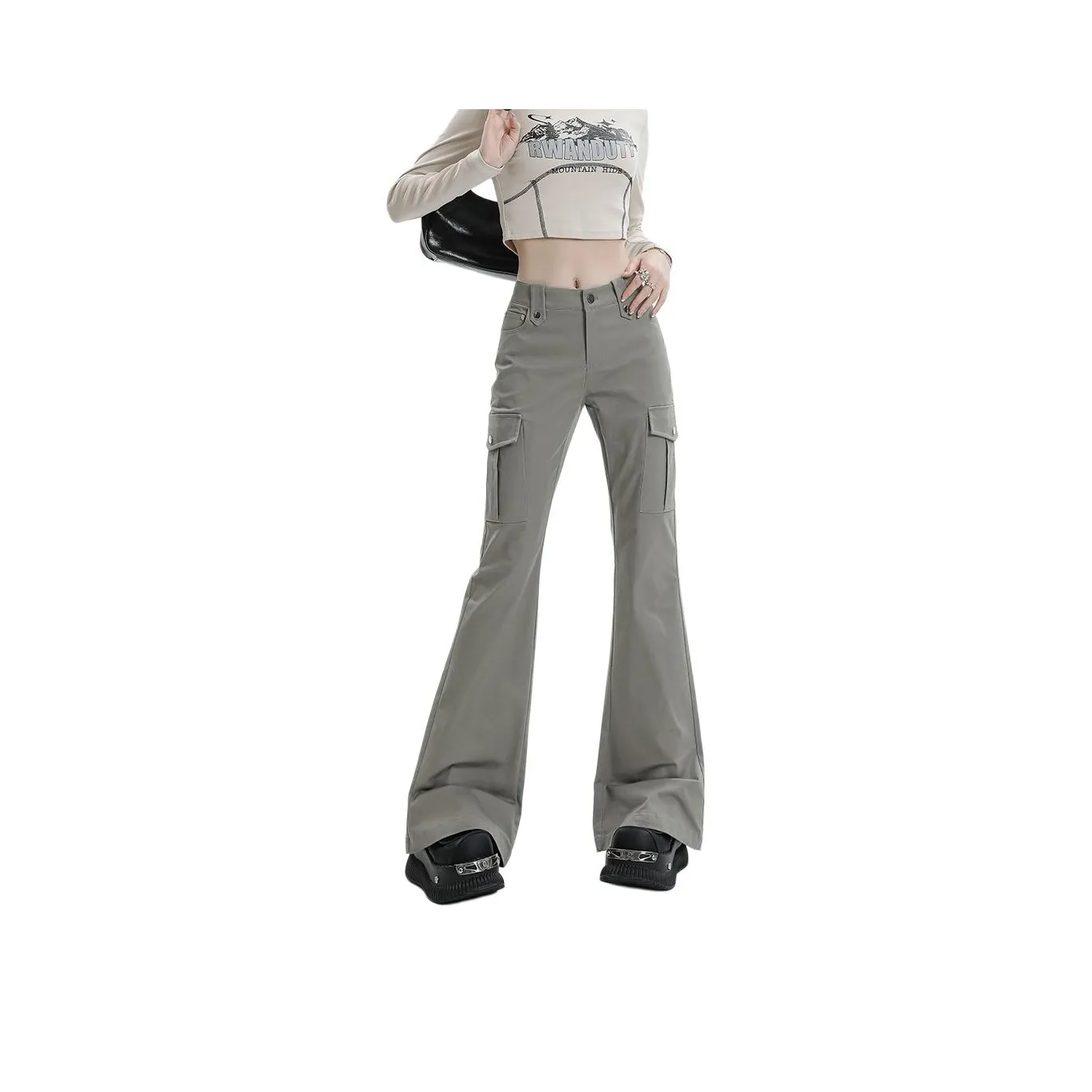 Kazakhstan Повседневные брюки Женские Хаки зеленый