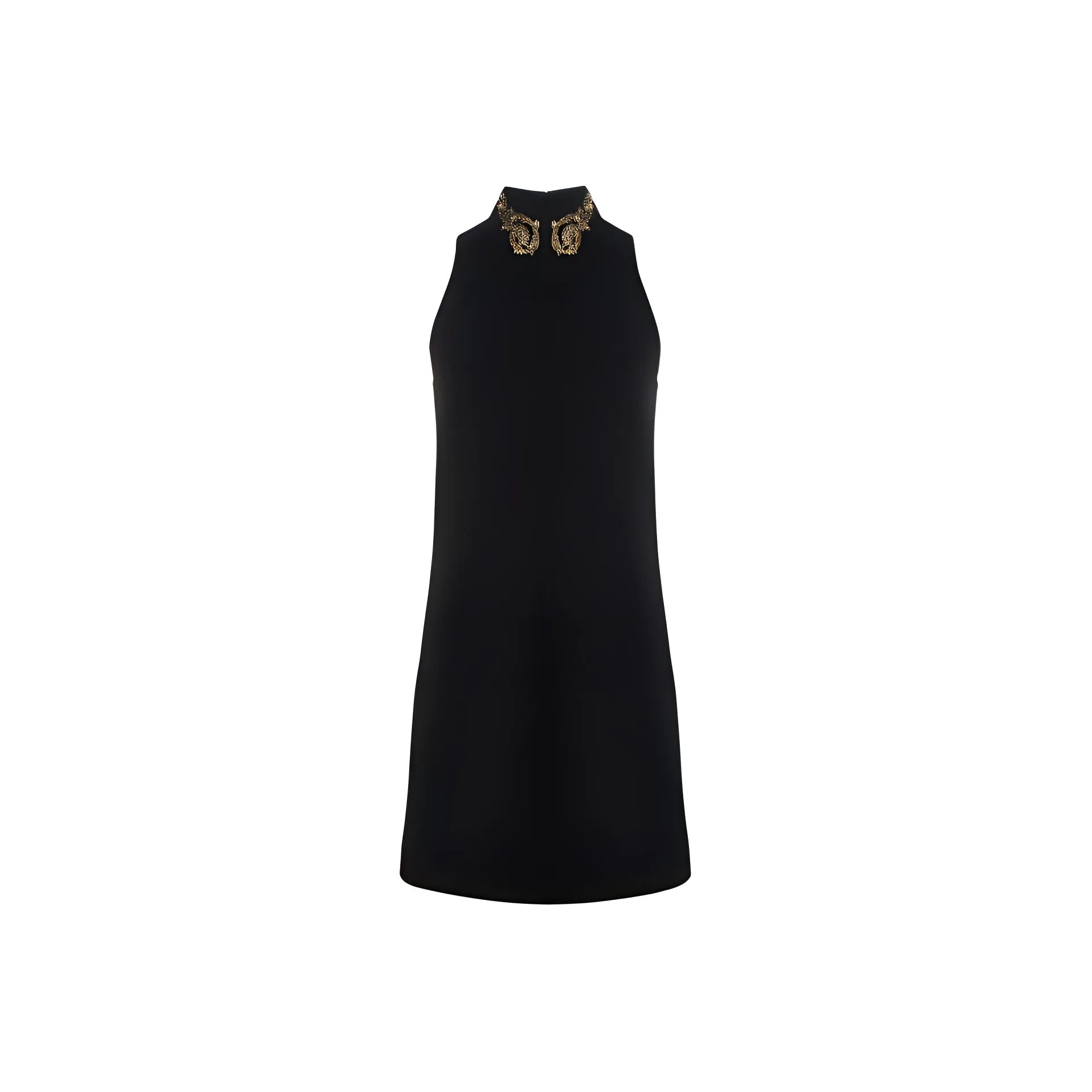MOSCHINO Embellished High Neck Straight Hem Dress
