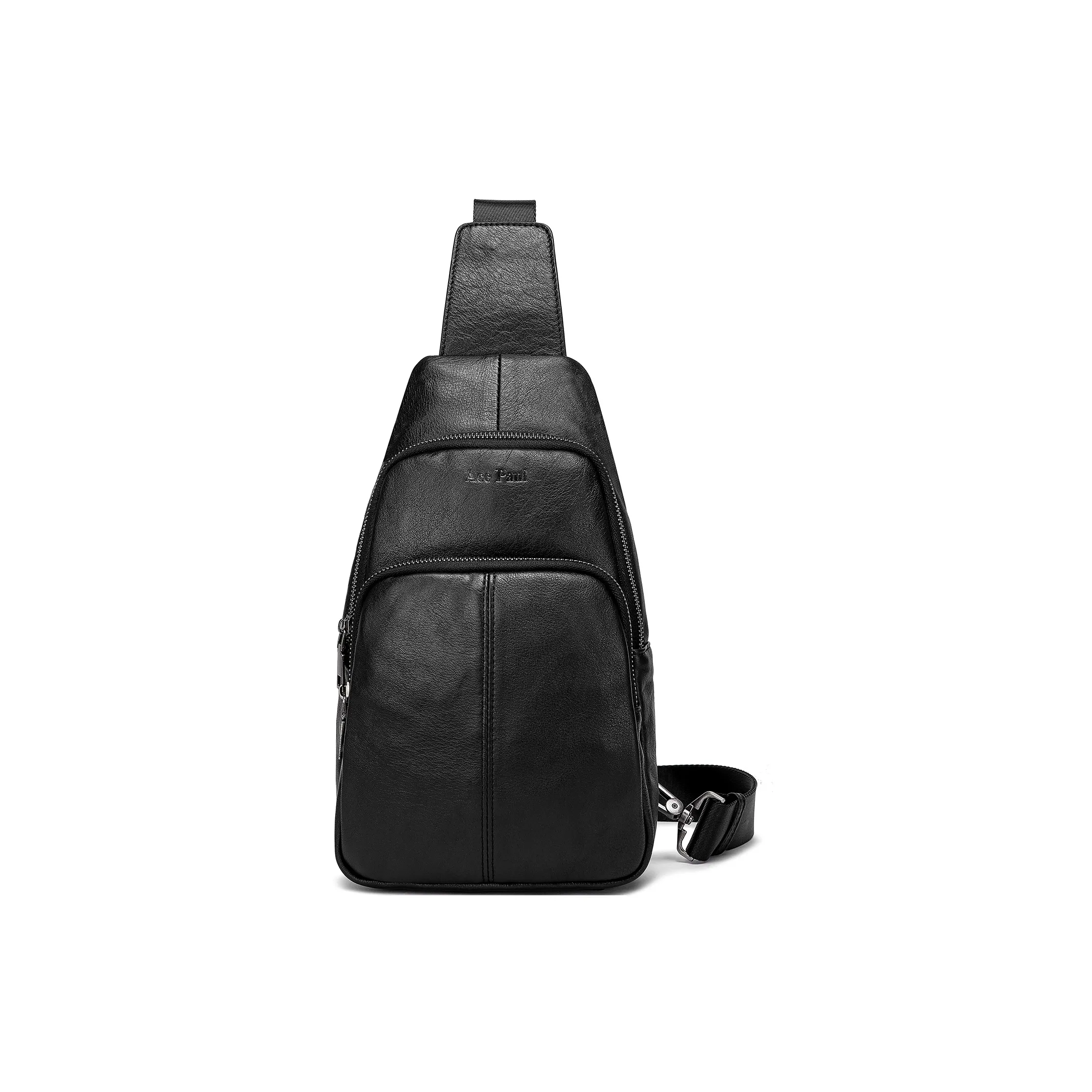 Ace Paul Сумка через плечо из крупнозернистой текстуры коровьей кожи унисекс черная