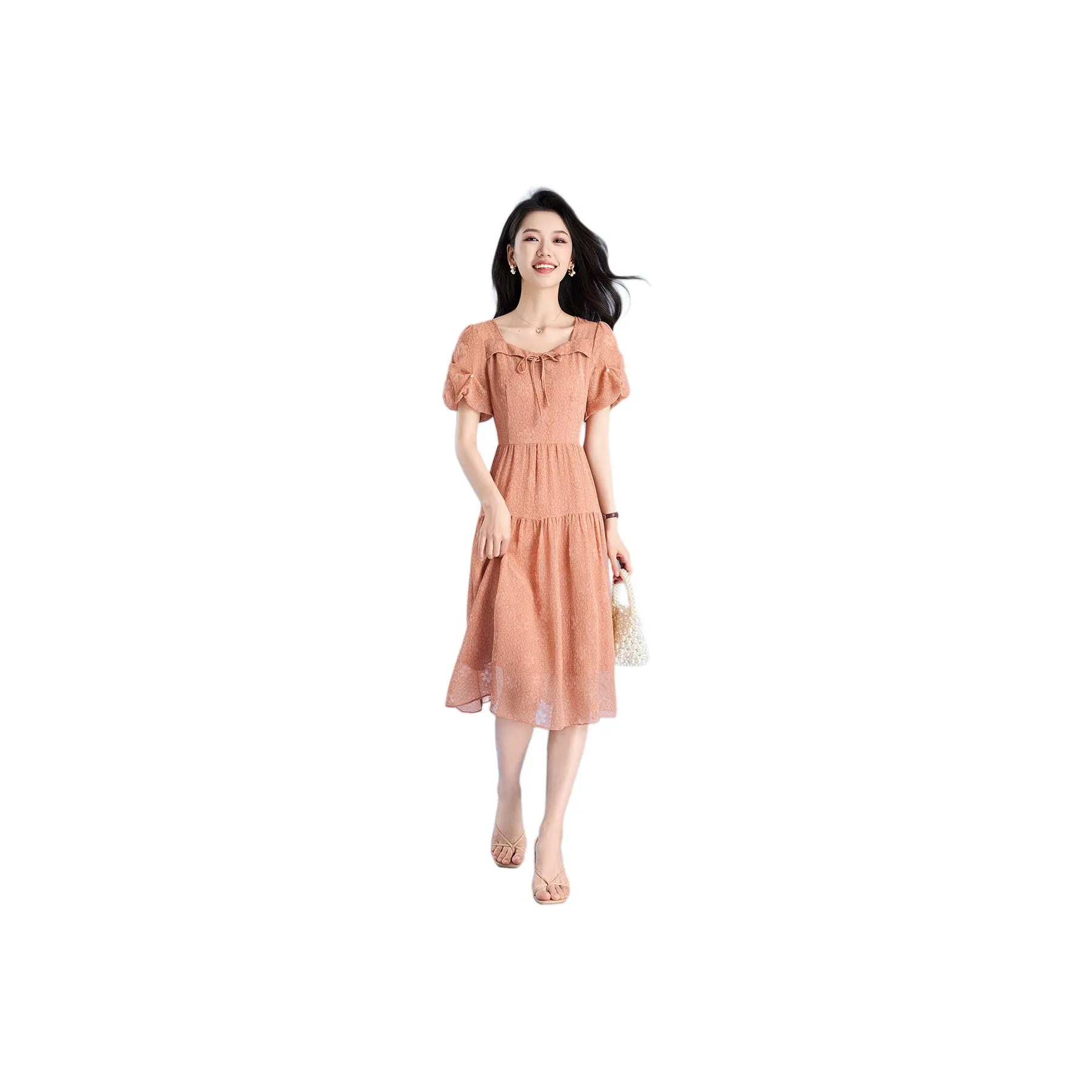 Mylan Short-Sleeved Dresses Women's Light Orange