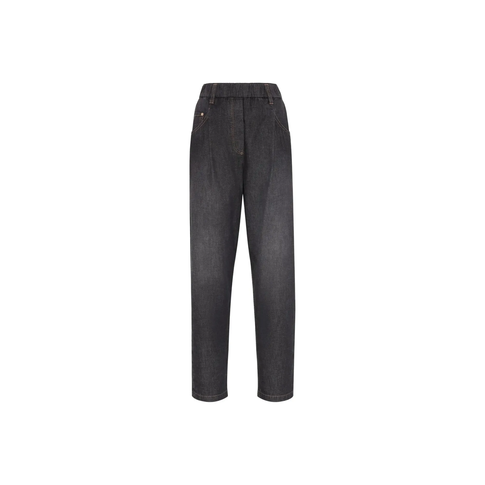 Brunello Cucinelli Elastic Waist Tapered Jeans