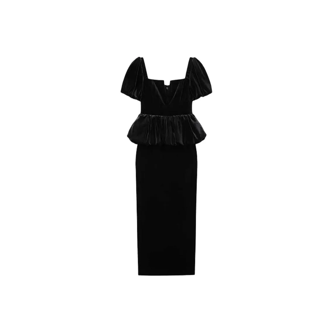 Self-portrait Velvet Peplum Midi Dress