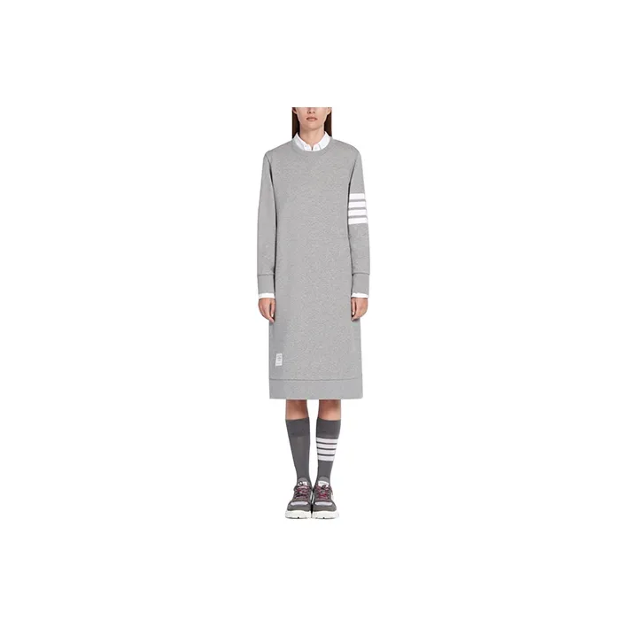 THOM BROWNE 4 Bar Sleeve Sweatshirt Dress