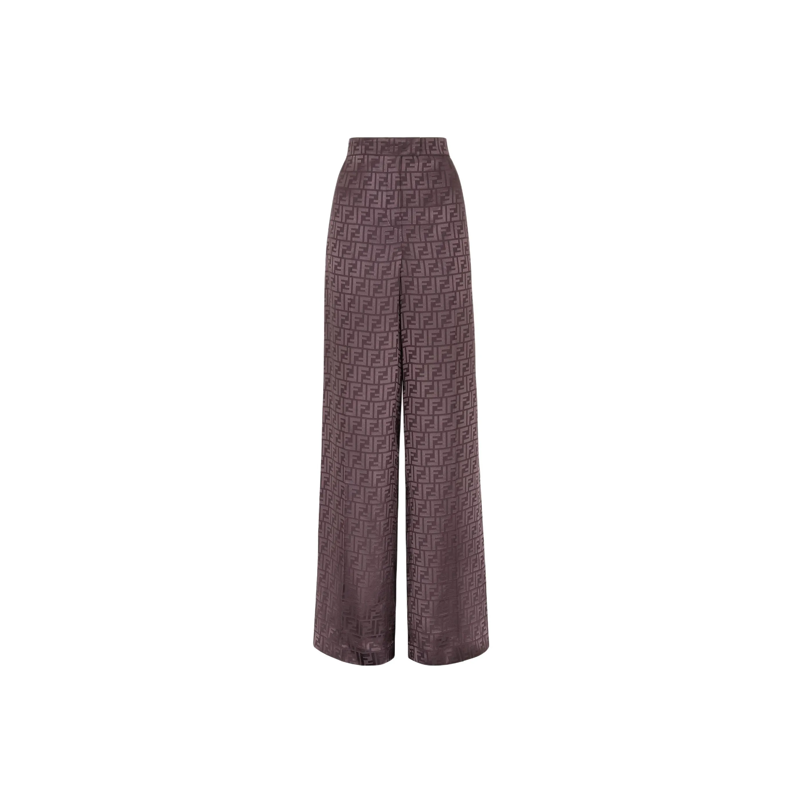 FENDI Ff Jcquard High Waist Straight Leg Trousers
