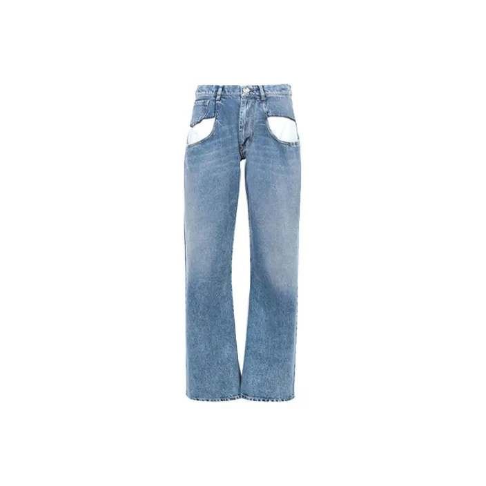 Maison Margiela 5 Pocket Wide Leg Denim Pants Blue