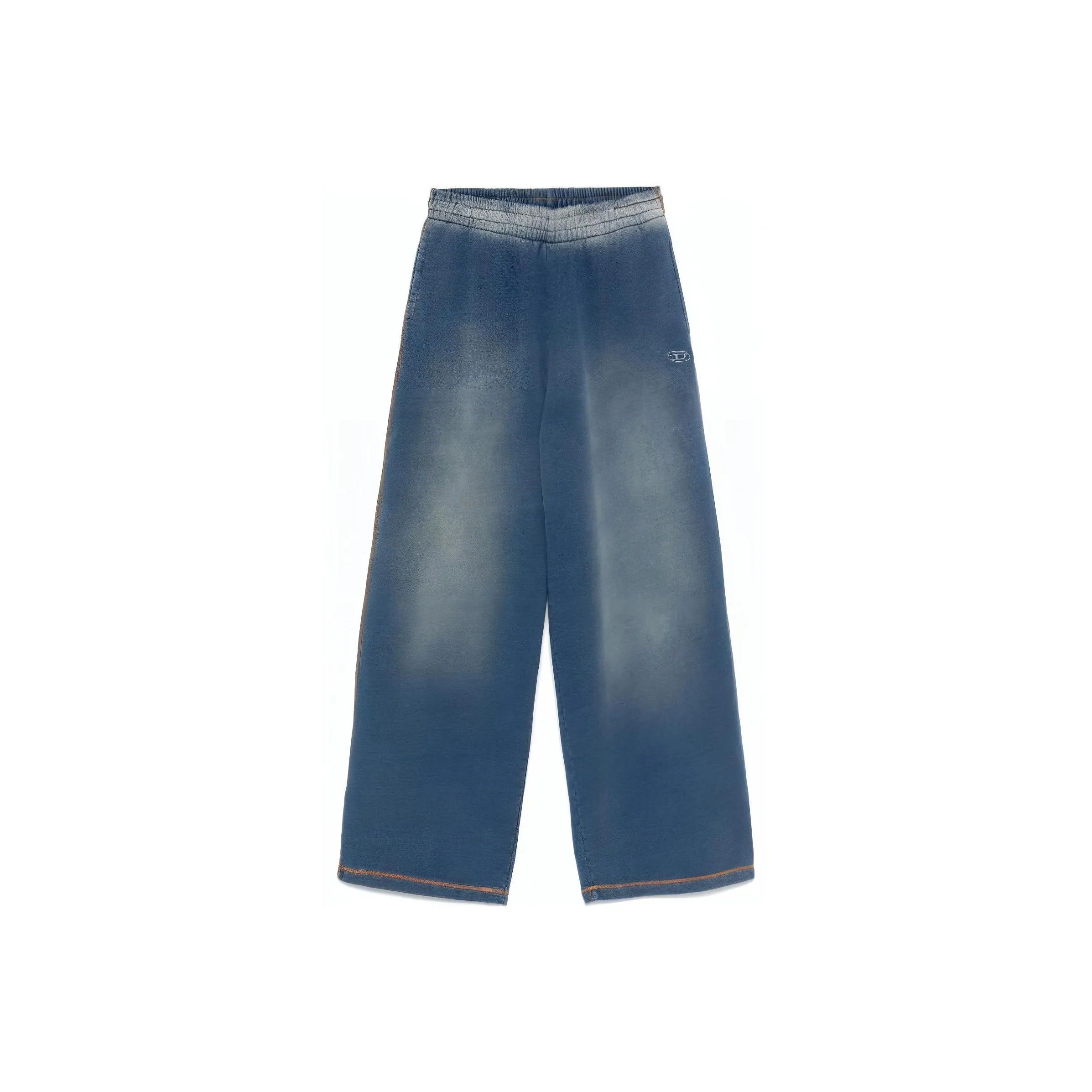 DIESEL Logo Embroidered Wide Leg Sweatpants
