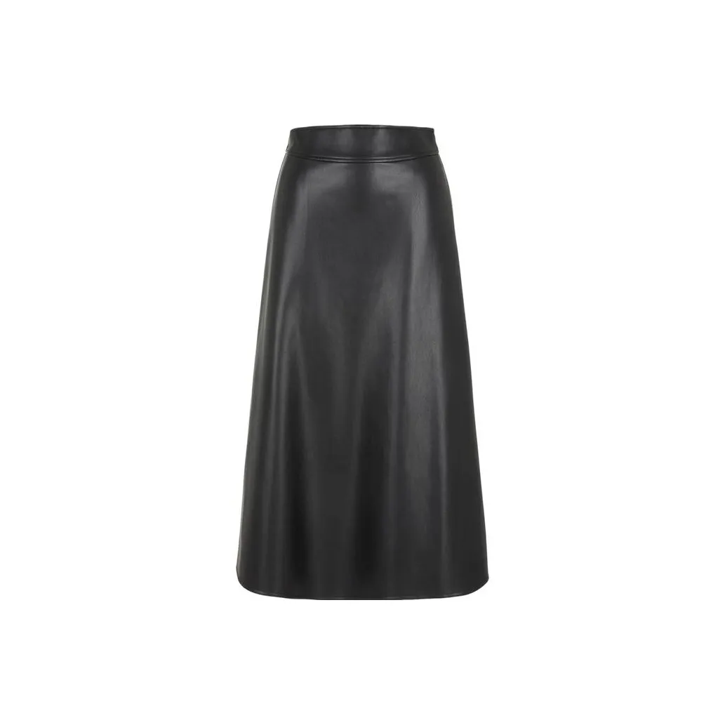 ARMANI EXCHANGE FW23 Leather Long Skirt Women's Black