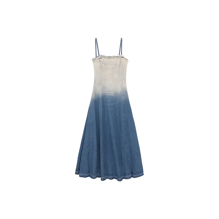 MIMOSA CHUR Юбка Платье Женское Градиент Синий