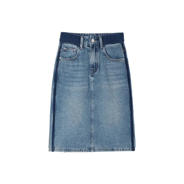 HIPPIEMISS Винтажные синие женские джинсовые длинные юбки