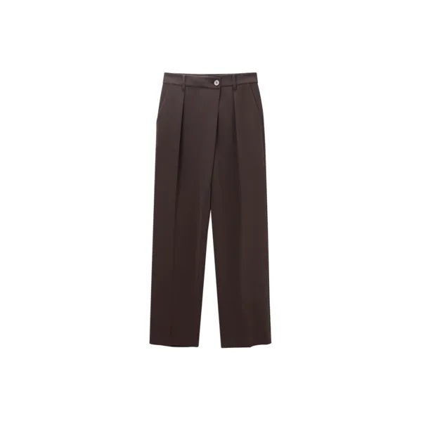 OVV Темно-кофейные Однотонные C2 Женские Повседневные Брюки