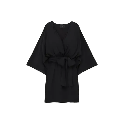 THE KOOPLES Черное Женское Короткое Платье с Рукавами