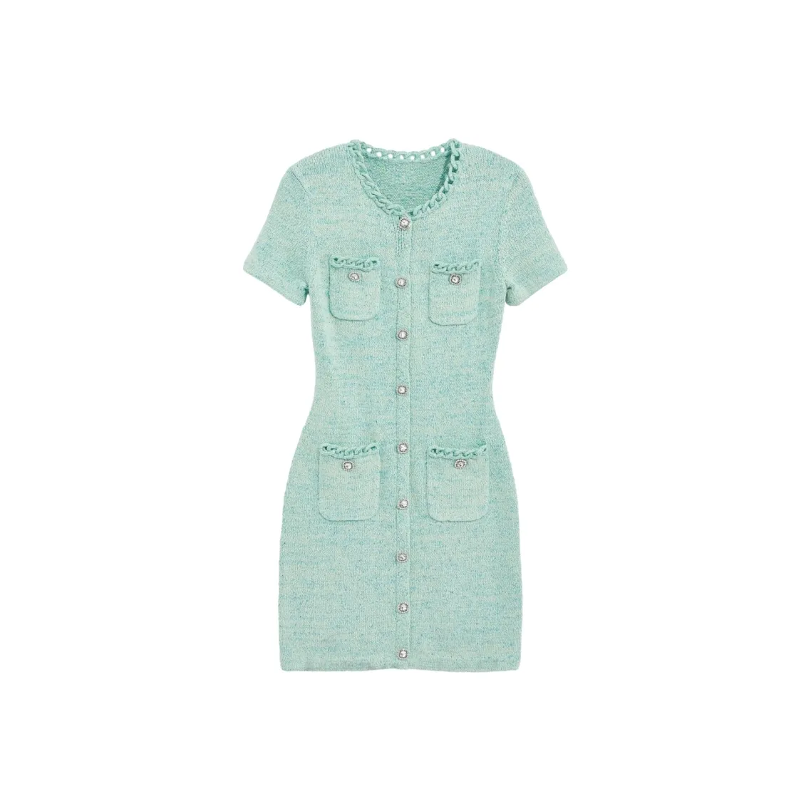 Bebe SS24 Short Sleeved Dress Women's Aqua Blue
