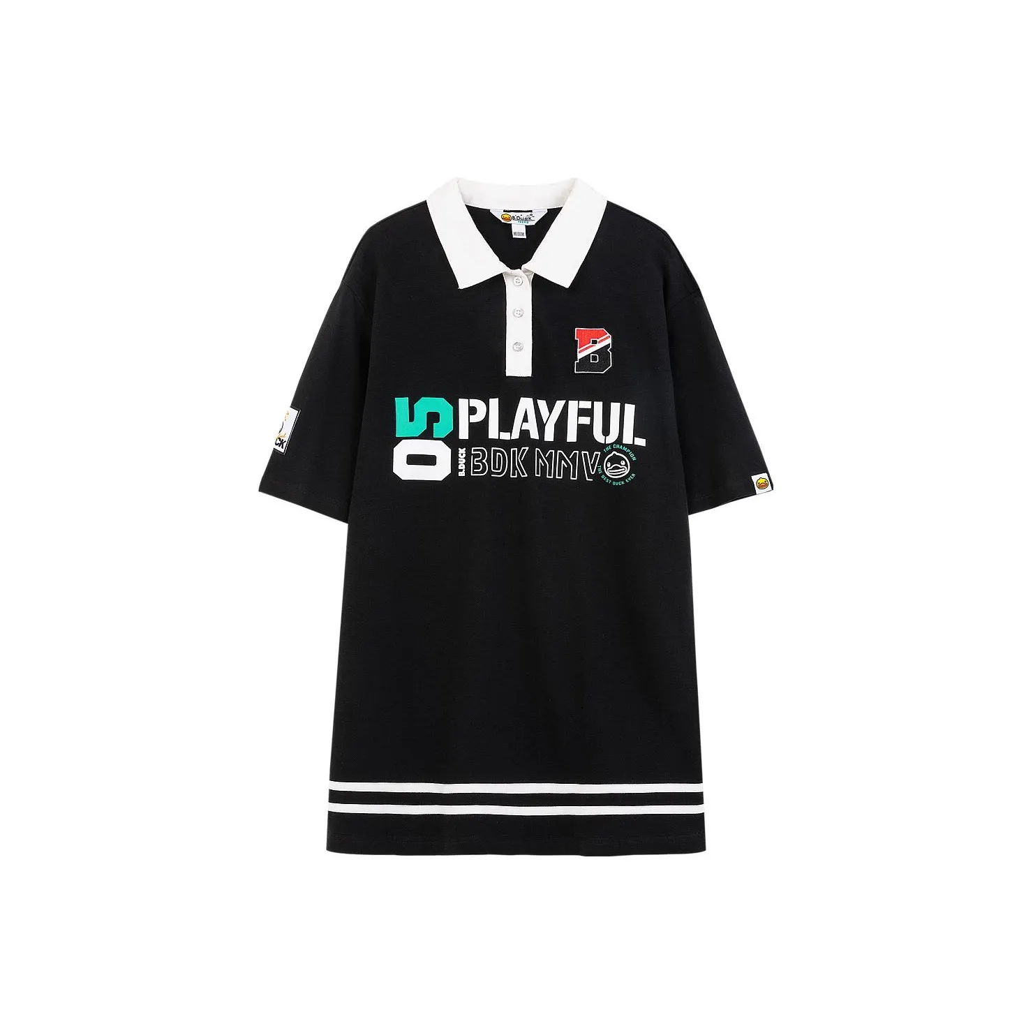 B.Duck Черное Женское Короткое Платье с Рукавами