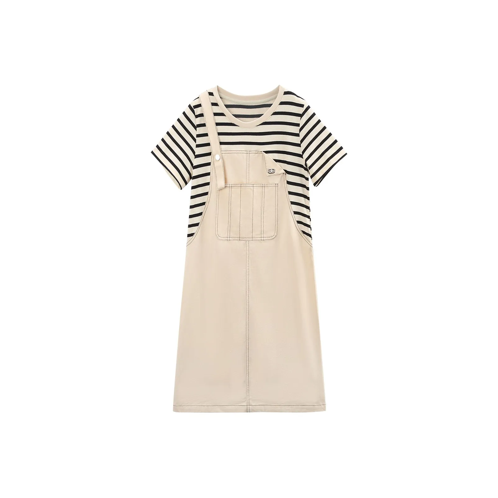 A Paradise For Awakening Short Sleeved Dress Women's Beige Apricot
