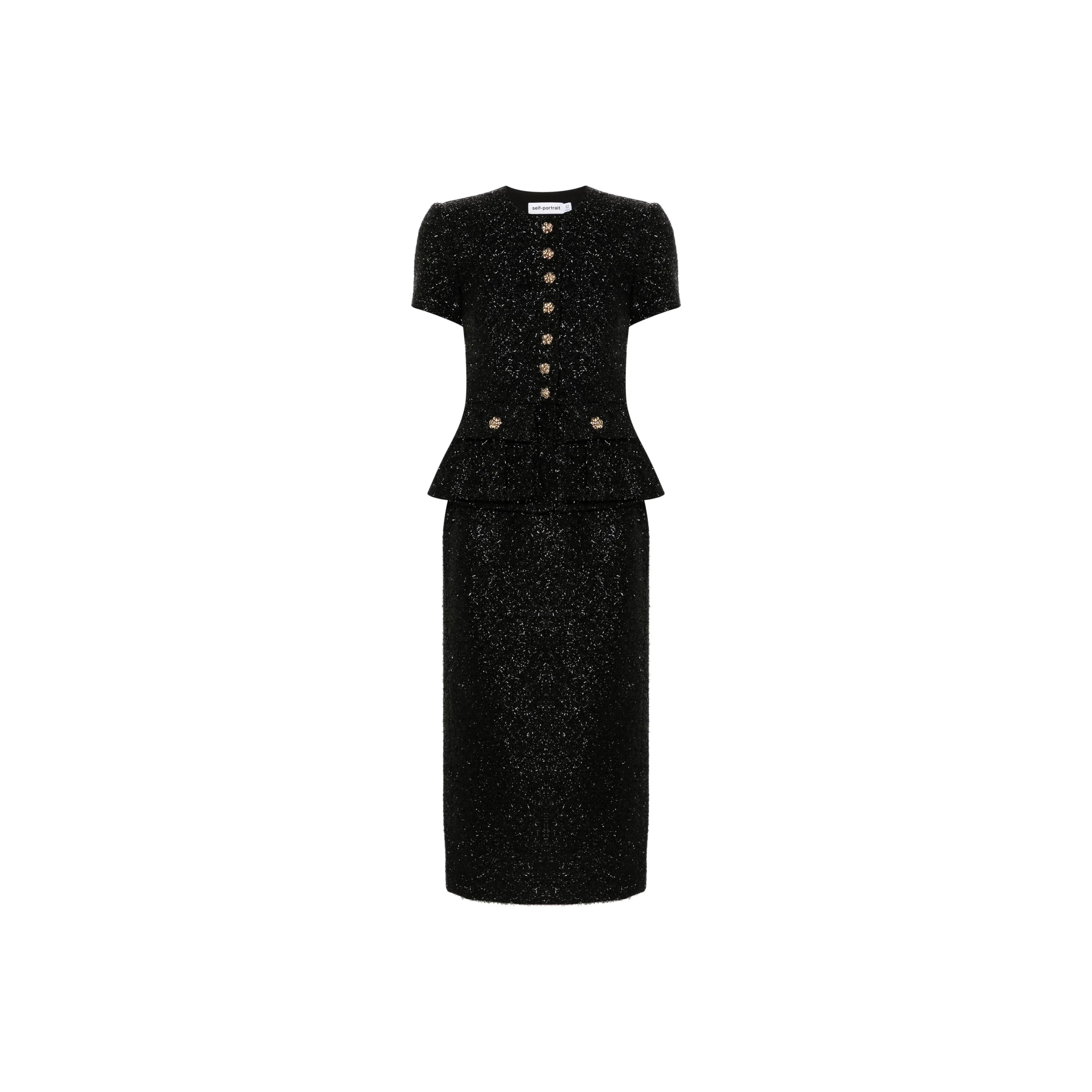 Self portrait Tinsel bouclé Midi Dress