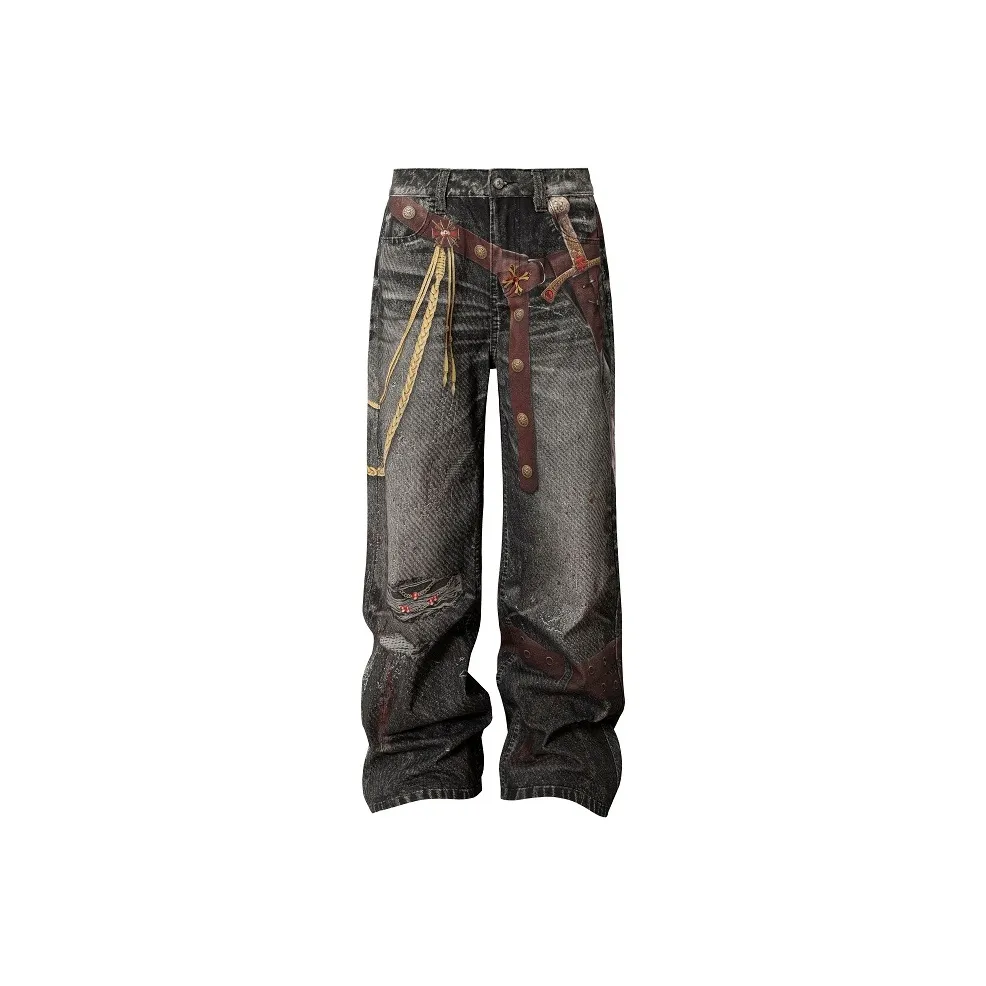 YADcrew Jeans Unisex Black