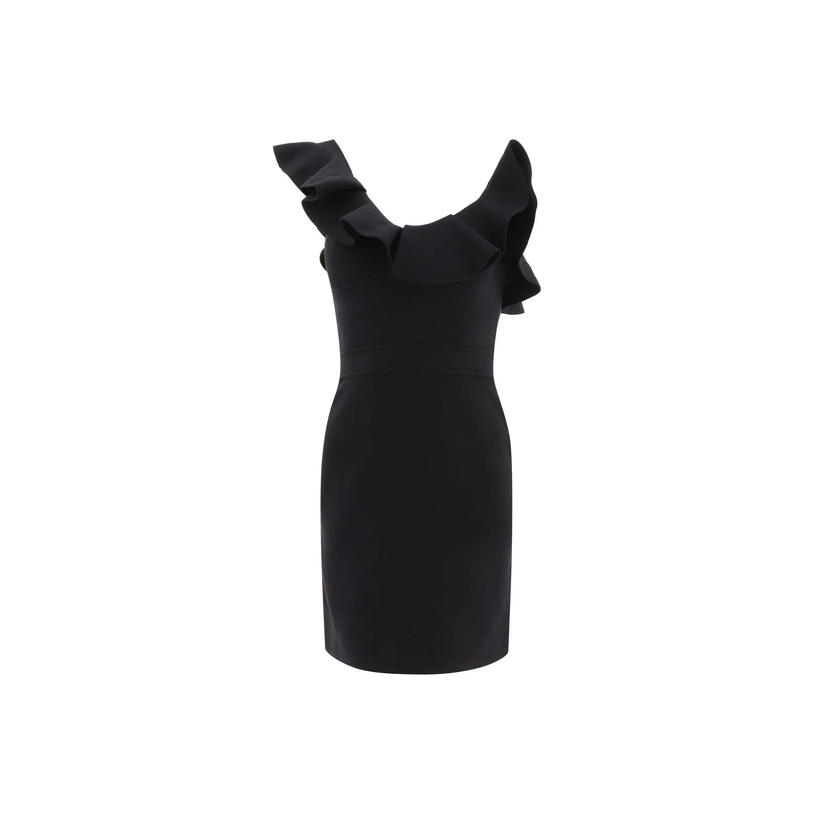 Alexander McQueen Asymmetrical Ruffle trim Mini Dress