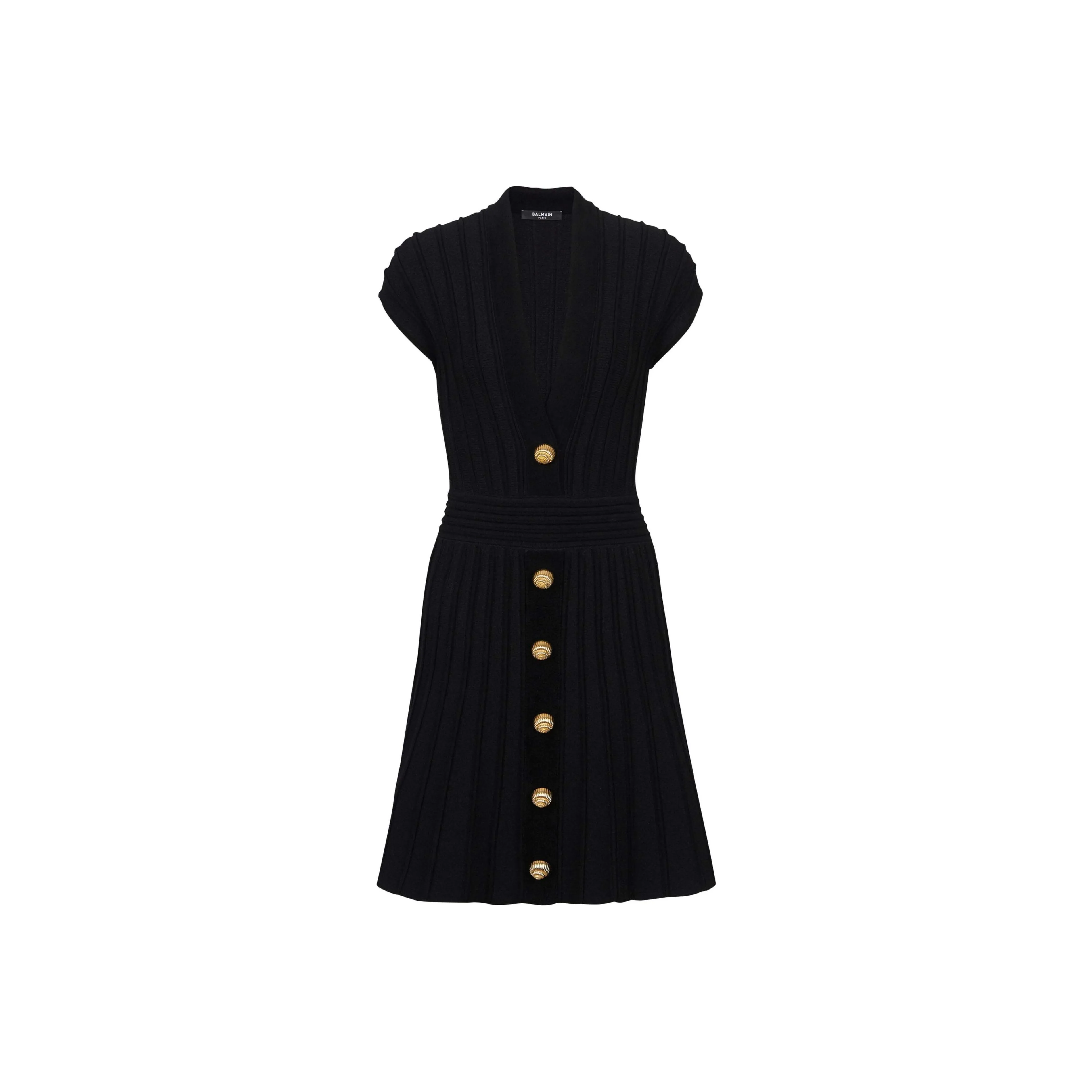 BALMAIN V-Neck Flared Mini Dress
