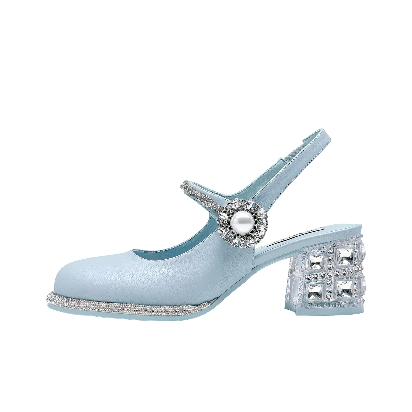 SHOESZOOO Квадратный каблук Mary Jane обувь 6 см женская воздушный голубой