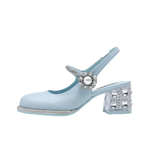 SHOESZOOO Туфли Мэри Джейн, воздушный голубой, женские