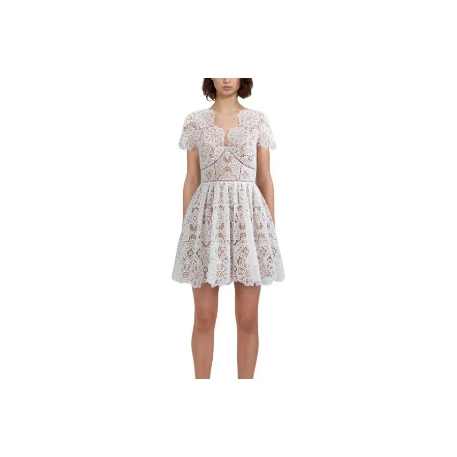 Self portrait Short Sleeved Dresses Women's White