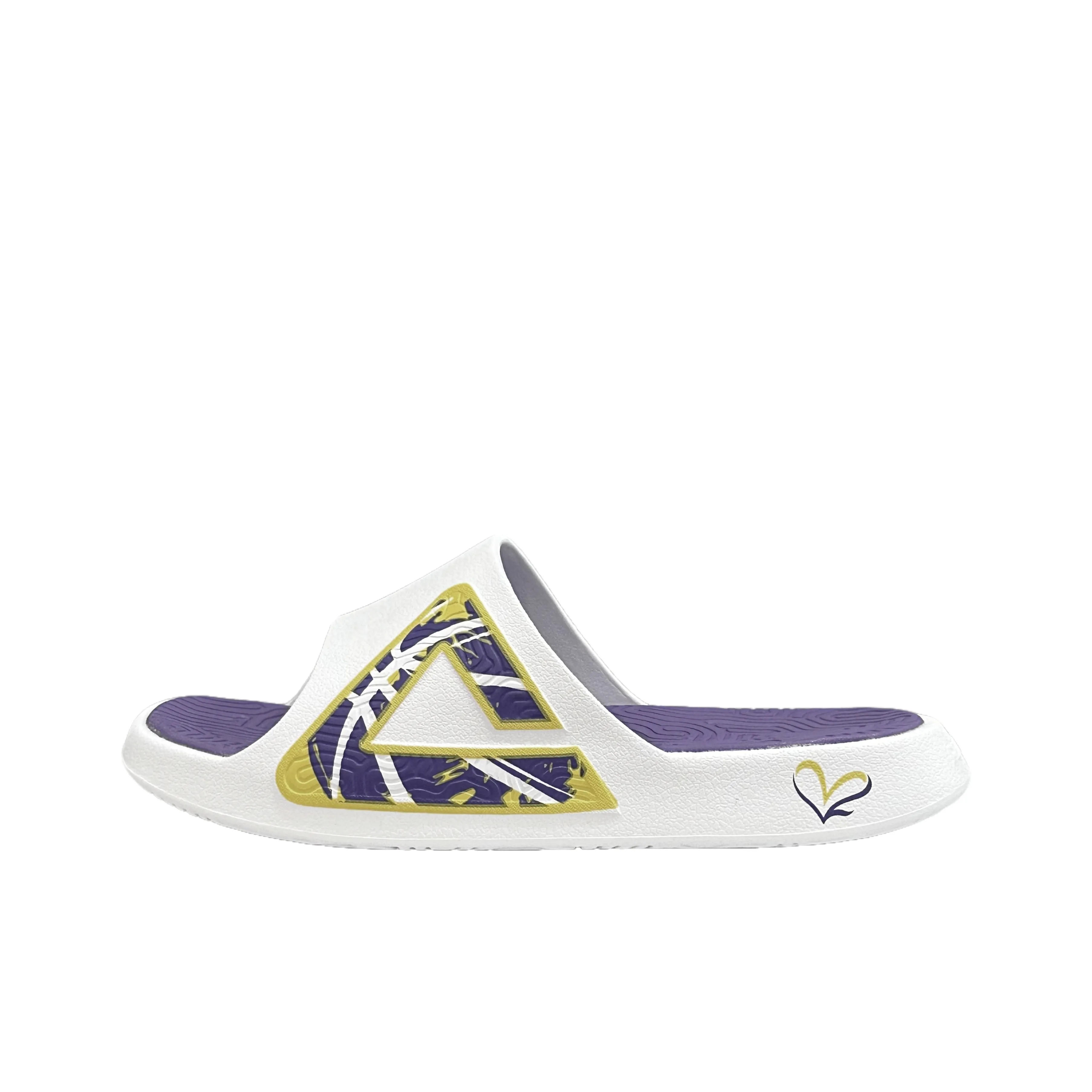 PEAK State Pole Guochuang Slippers Slip Resistant Odor Resistant Abrasion Resistant Slide Slippers Men's White Purple