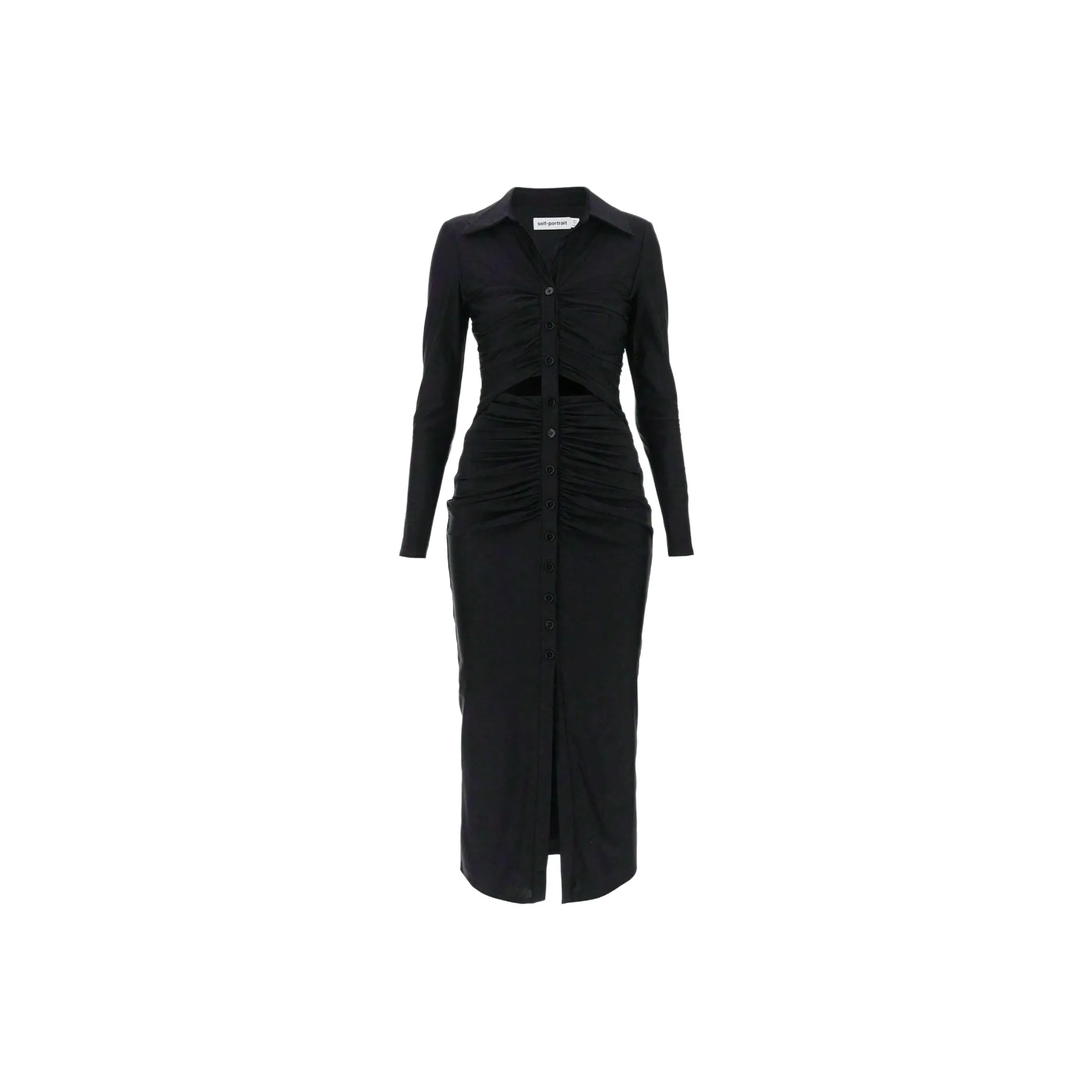 Self portrait Jersey Ruched Cut Out Midi Dress