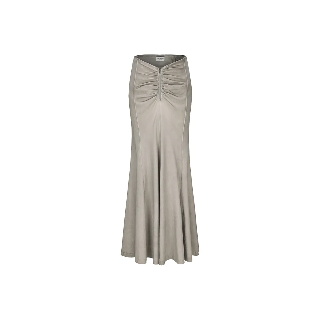 VANN VALRENCÉ Denim Long Skirt Women's Distressed Gray