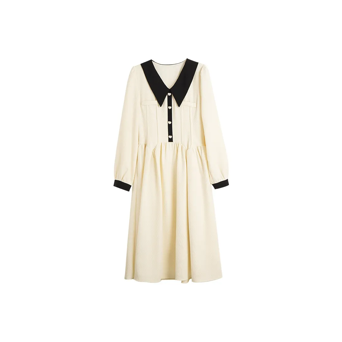 Olrain Абрикос Женские Длинные Платья с Рукавами