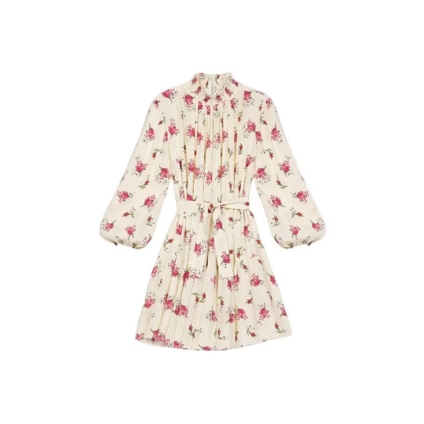 Maje Длинное платье с длинными рукавами женское светлый умбра