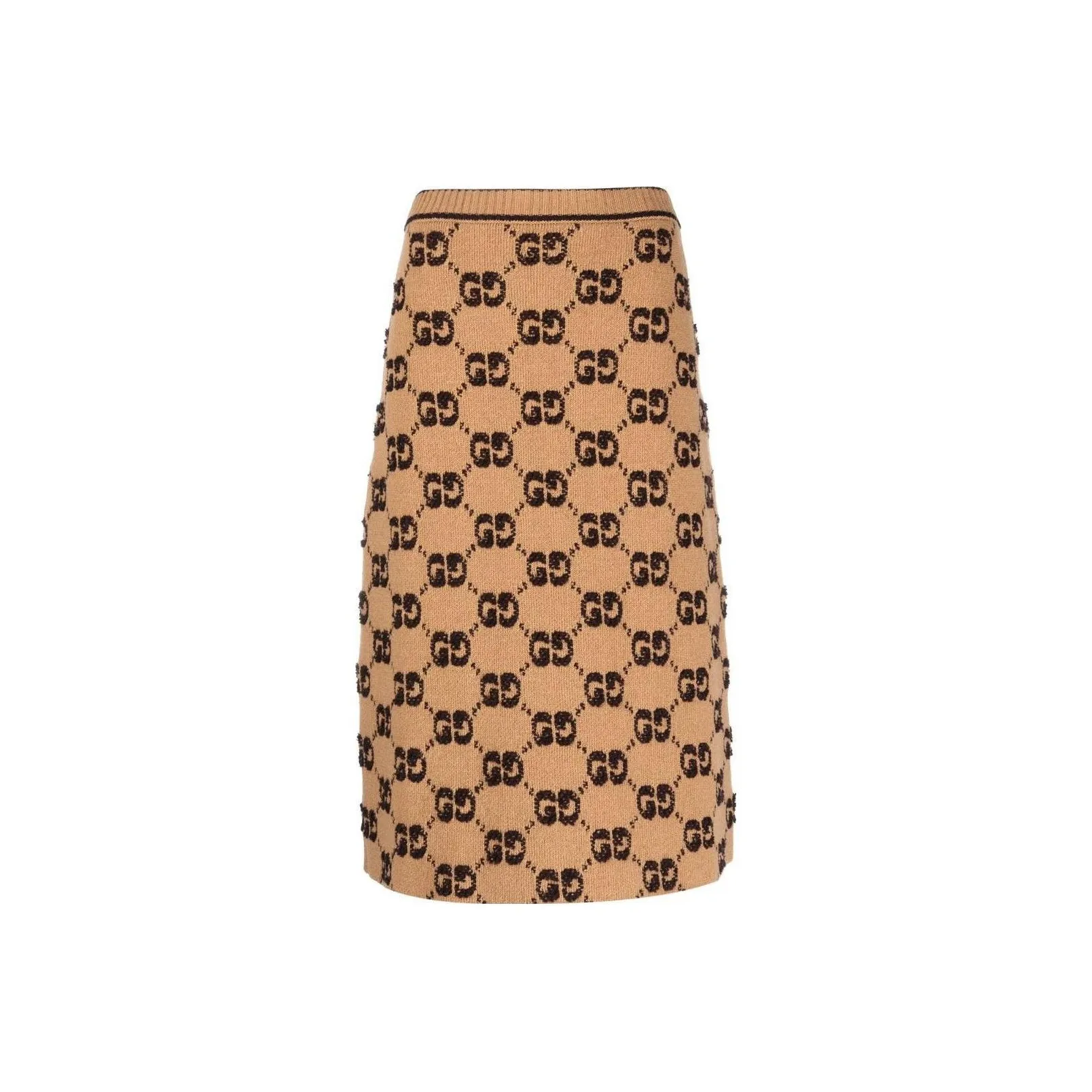 GUCCI Gg Jacquard A Line Knit Skirt