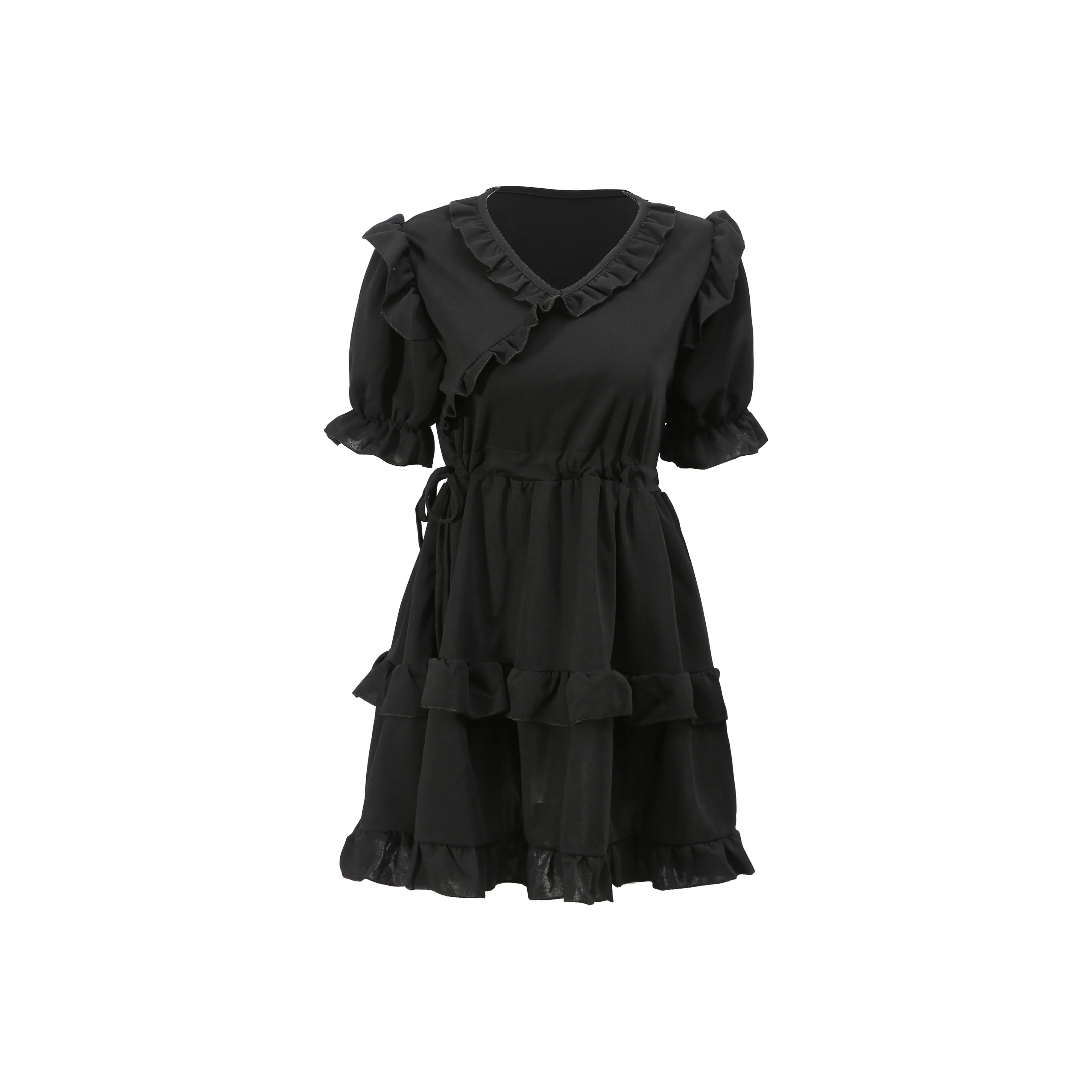 ZUKIZUKI Короткое платье с короткими рукавами женское черное