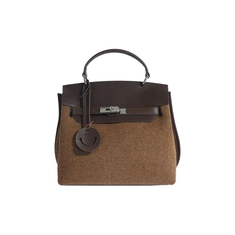 Bullrun Шерстяная с микрофиброй Сумка через плечо Сумка Женская Коричневая