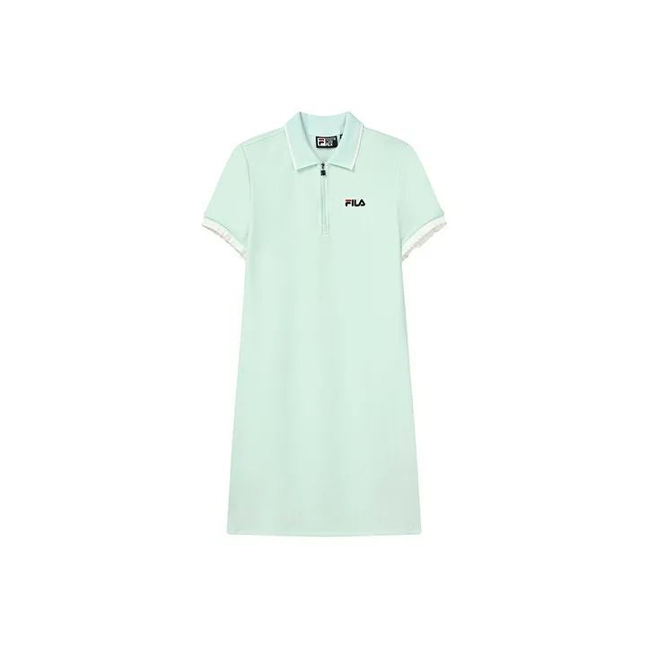 FILA Short Sleeved Dress Women's Turquoise Lin Green