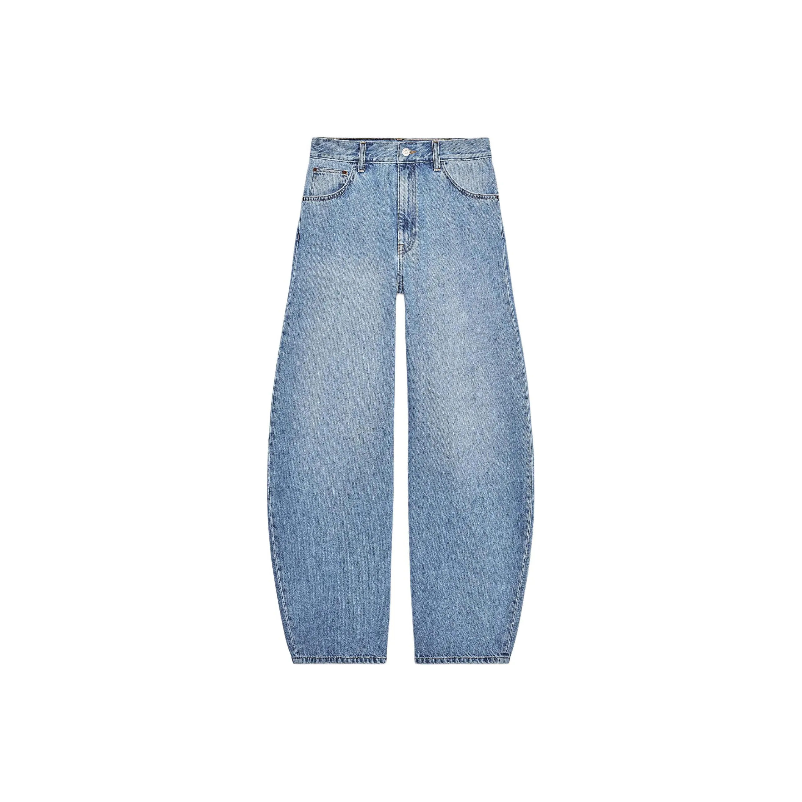 ZARA Trf Джинсы Женские Светло-Синий