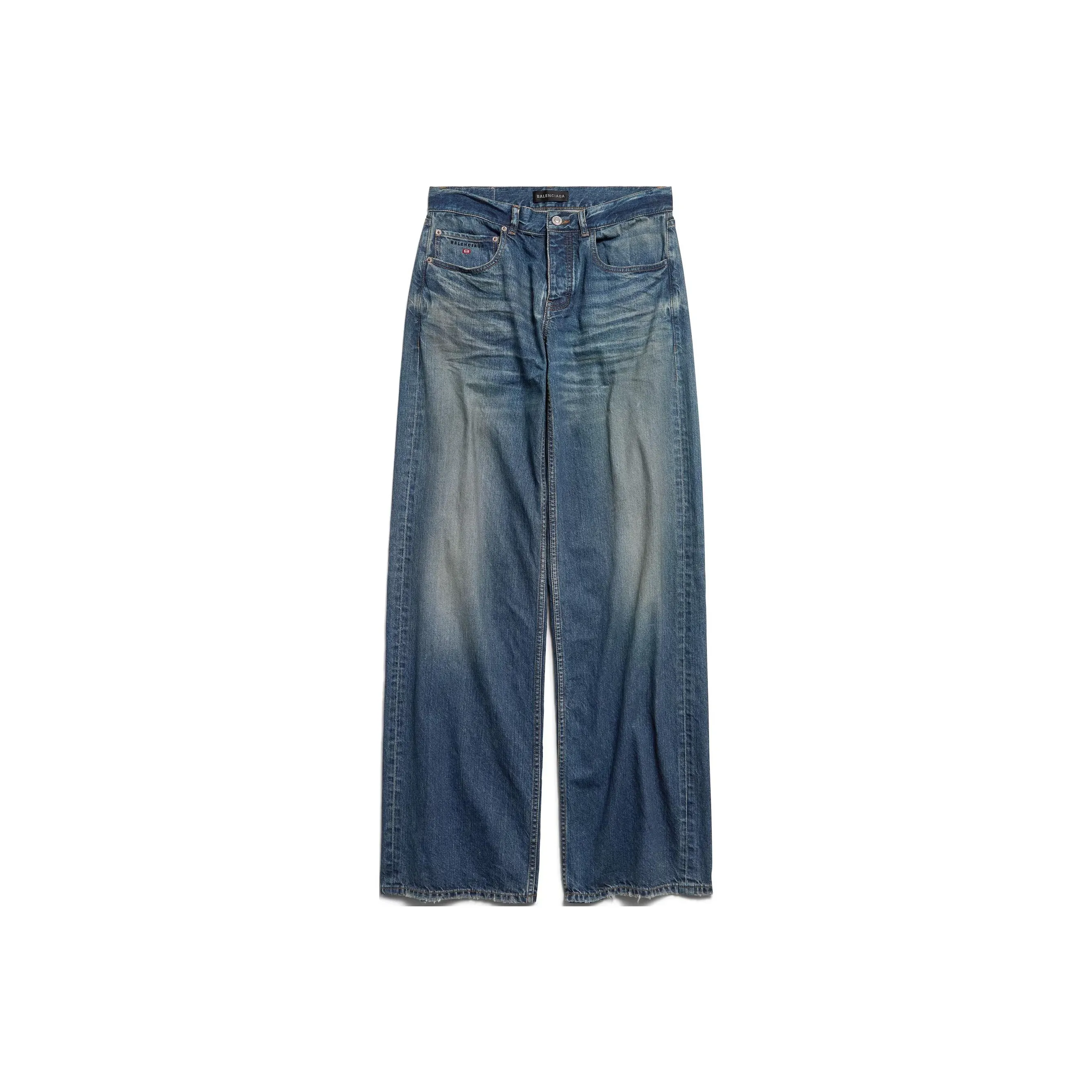 Balenciaga Baggy Jeans Loose Fit Style Women's Dark Blue