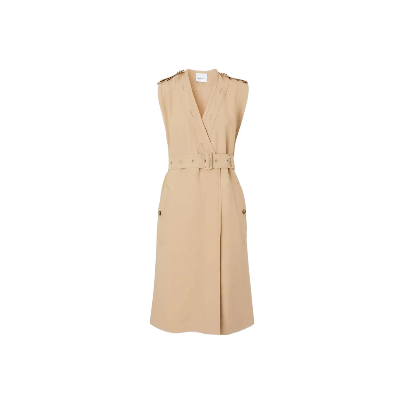 Burberry Sleeveless Dress Women's Soft Yellow Brown