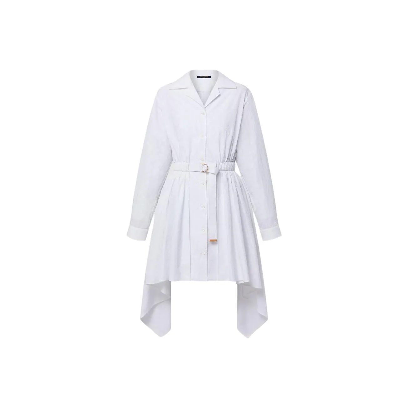 Lv Monogram Fil Coupé Belted Shirt Dress