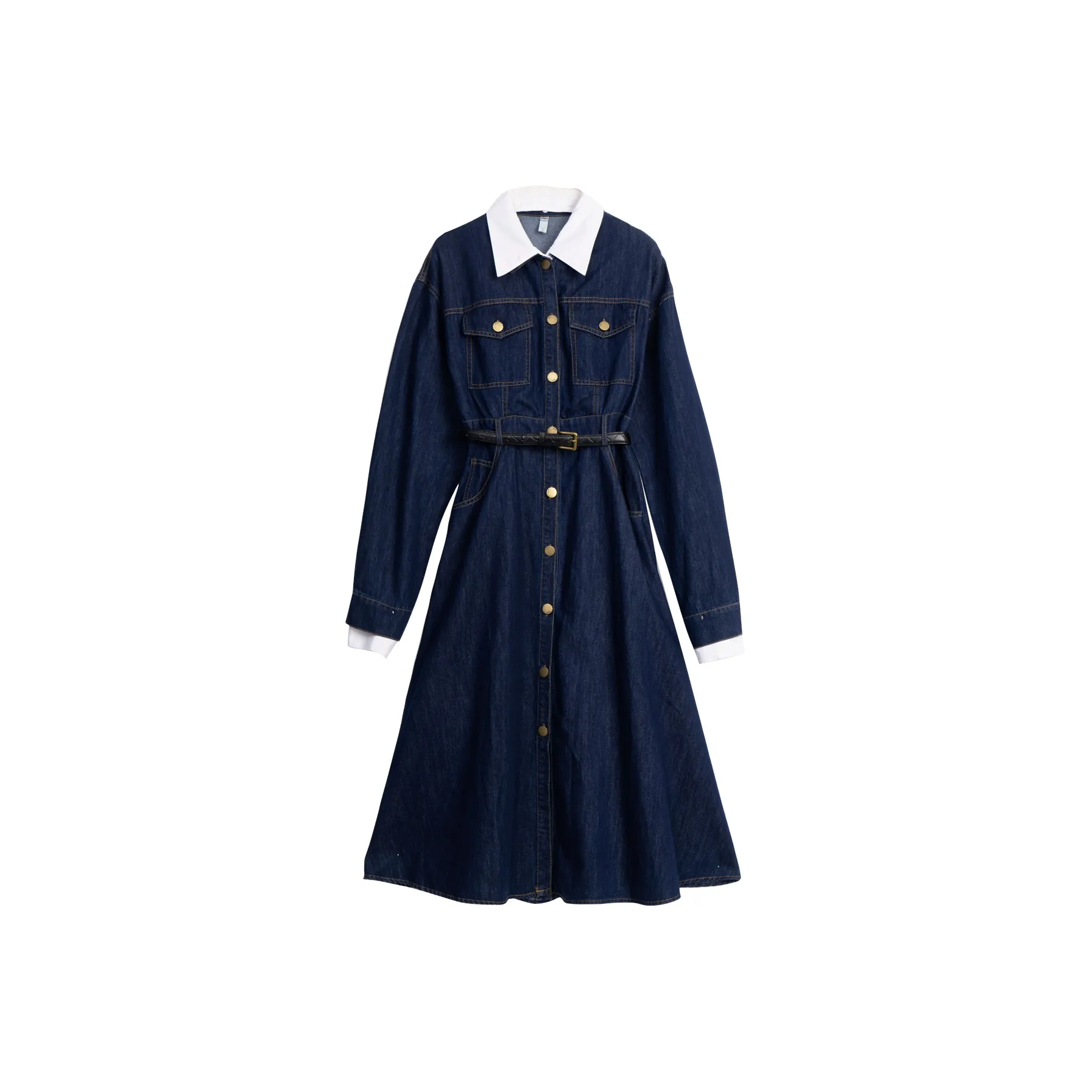 Olrain Long Sleeved Dresses Women's Dark Blue