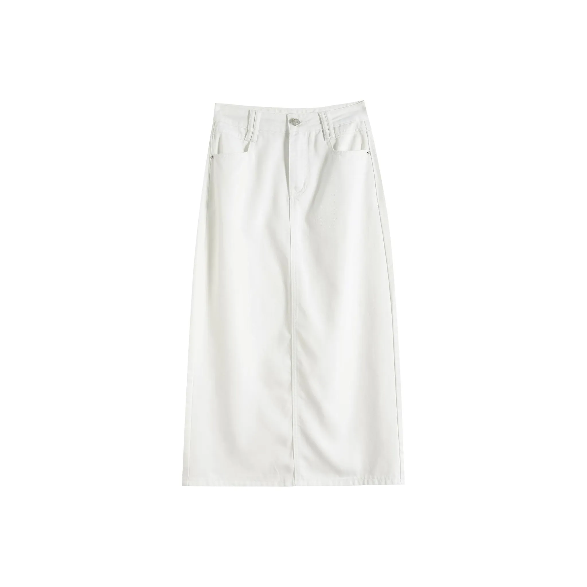 Rose Denim Long Skirt Women's White