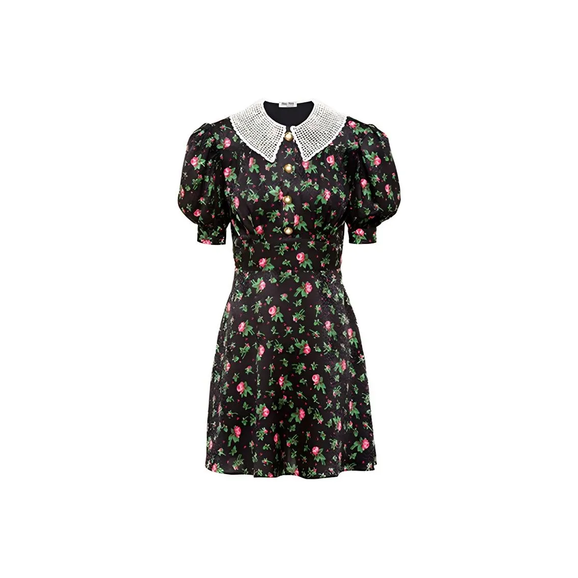 MIU MIU FW21 Короткий рукав Платье Женское Черное