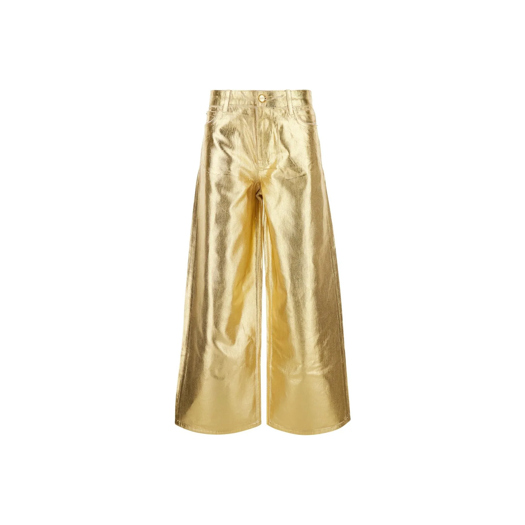 GANNI Foil Wide Leg Jeans